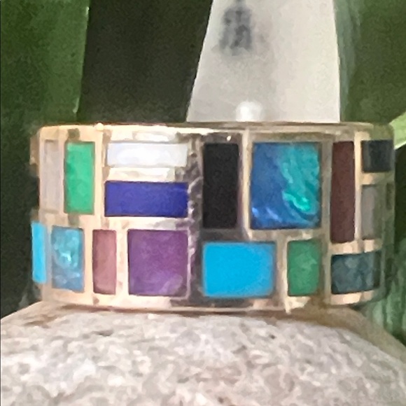 Marla Aaron Multicolor Inlay Gold Ring - Picture 8 of 11